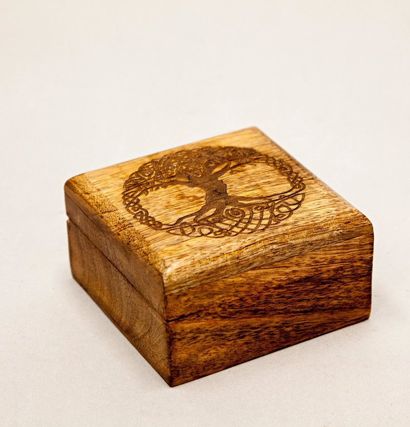 4 Inch Laser Engraved Celtic Tree Box