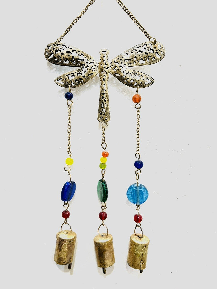 Iron Dragonfly Chime w/Beads TS889