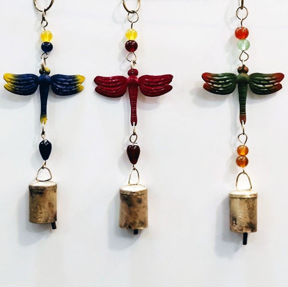 Small Painted Dragonfly Chime w/Beads TS888