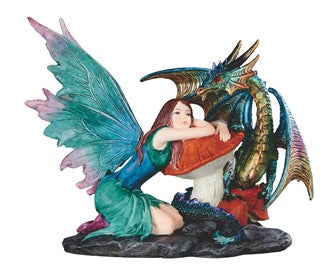 Green Fairy & Dragon Statue 92147