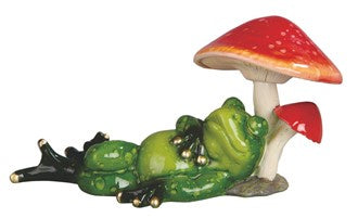 Frog Sleeping Under Mushroom Statue 61313