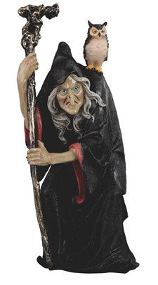 Witch w/Cane & Owl Statue 72149