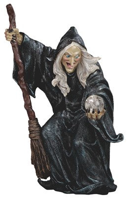 Witch w/Broom & Crystal Statue 72152