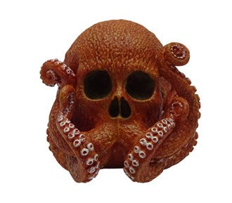 Orange Octopus Skull Statue 44214