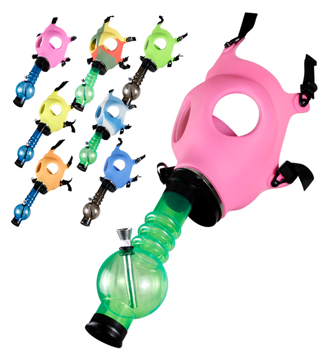 Glow Gas Mask Water Pipe Assorted Colors