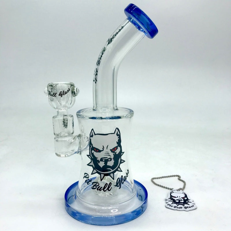 Pit Bull Glass 10" Waterpipe with Curved Neck