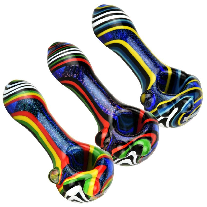 Pulsar Outer Space Dichro Swirl Glass Spoon Pipe | 4"