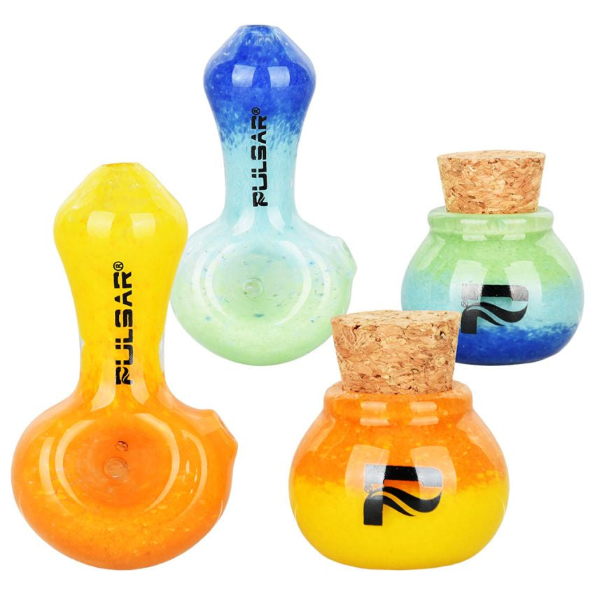 Pulsar Puff & Stash Glass Spoon Pipe & Jar (Separately)