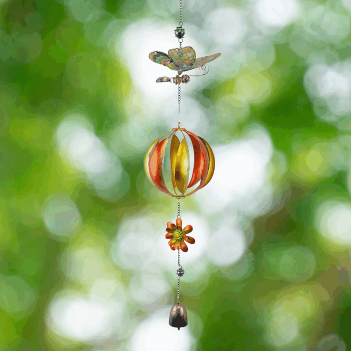 Yellow Butterfly Hanging Spinner Mobile – 30″