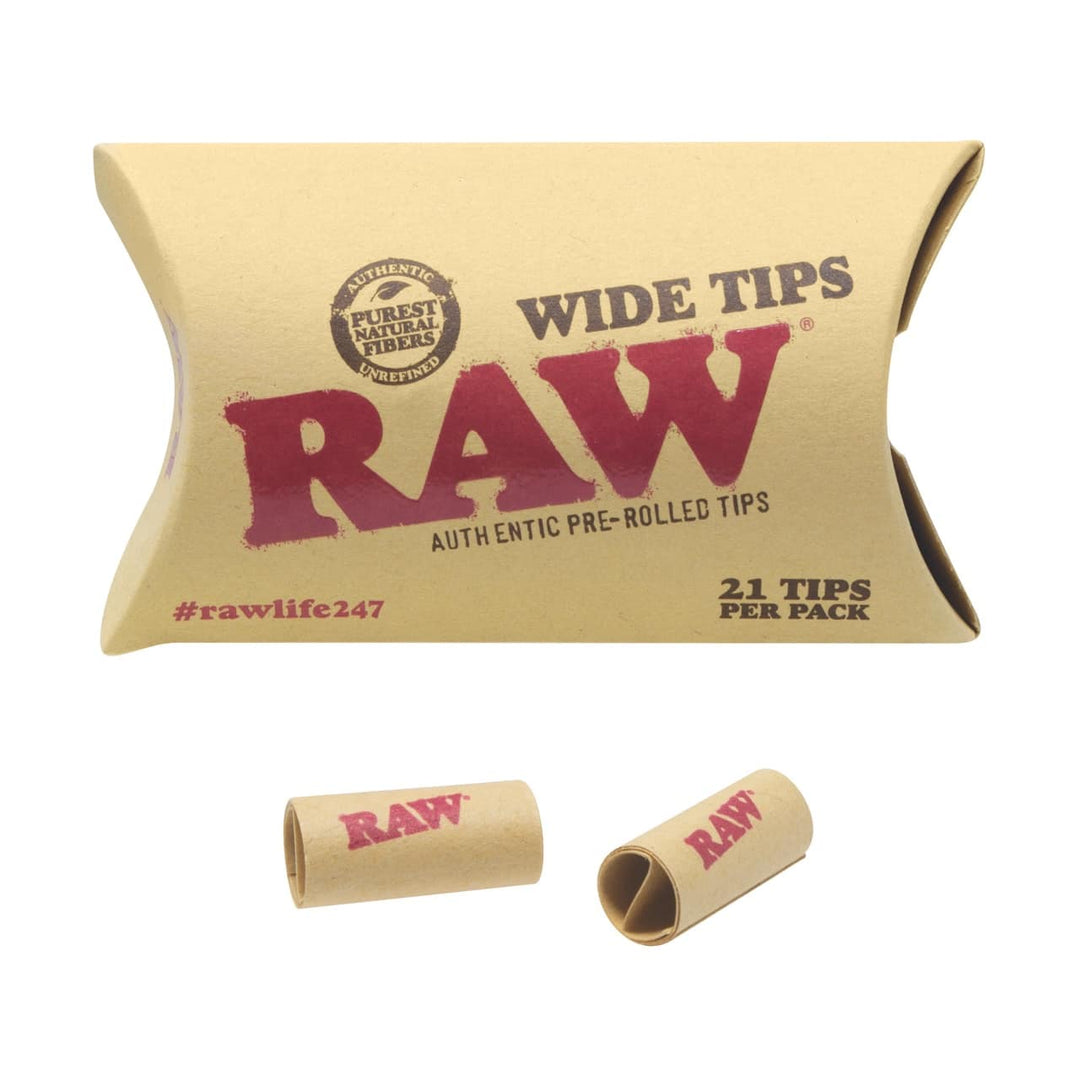 Raw Pre-Rolled Wide Tips – 21pk