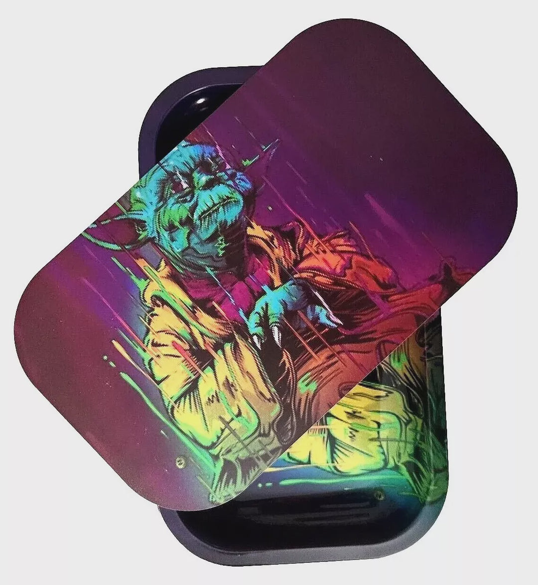 Small Metal Rolling Tray w/ Lid- Yoda