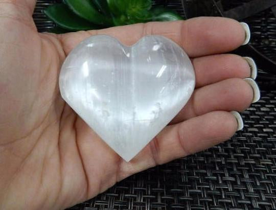 Selenite Heart Shaped Stone