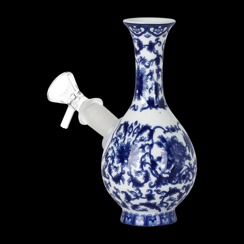 SeshGear Chinese Vase Ceramic Water Pipe | Bubble Base | 5.75" | 14mm F