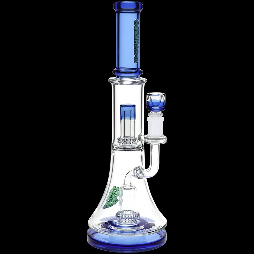 SeshGear Double Showerhead Perc Glass Water Pipe | 13" | 14mm F