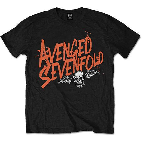 Avenged Sevenfold Orange Splatter Logo T-Shirt