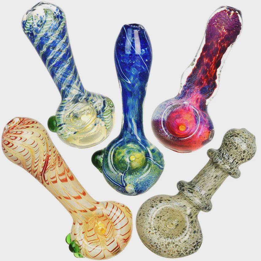 Simple Worked Glass Spoon Pipe - Assorted Styles
