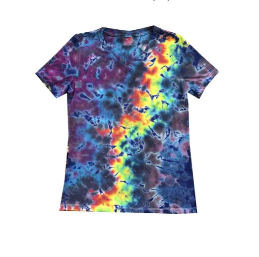 HappyLife - Women's Milky Way Tie Dye V-Neck T-Shirt