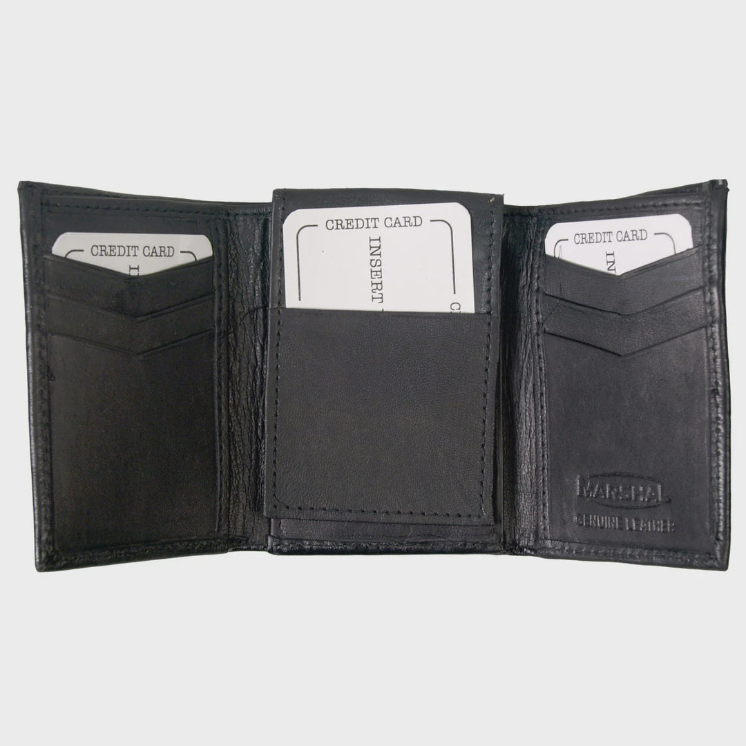 Trifold Leather Wallet w/Flap WLD1011