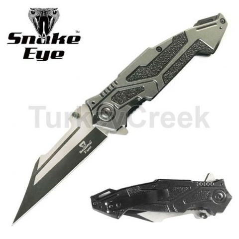 Snake Eye Tactical Spring Assist Knife 5" Closed