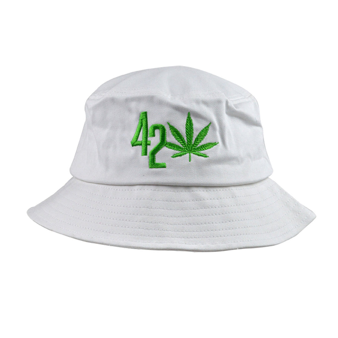 White Bucket Hat w/42 Leaf Logo