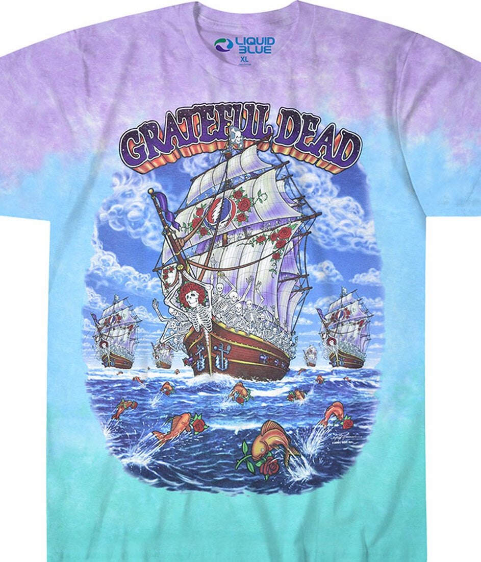 Liquid Blue - Grateful Dead "Ship of Fools" Tie Dye T-Shirt