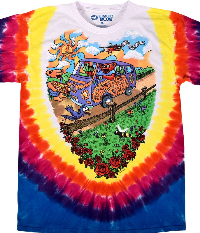 Liquid Blue - Grateful Dead "Summer Tour Bus" Tie Dye T-Shirt