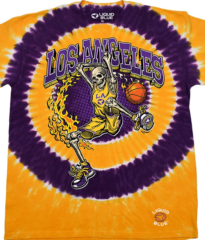 Los Angeles Dunker Skeleton Tie Dye T-Shirt