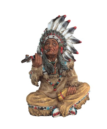 GSC - Indian Chief Smoking a Pipe Statue