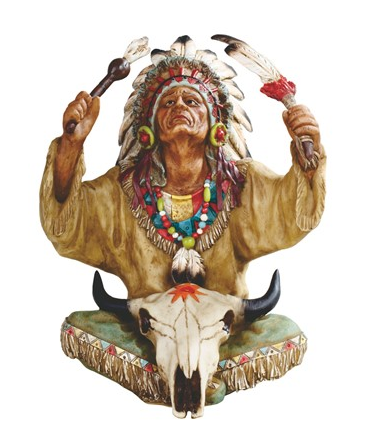 GSC - Indian with Bull Skull Statue 11758