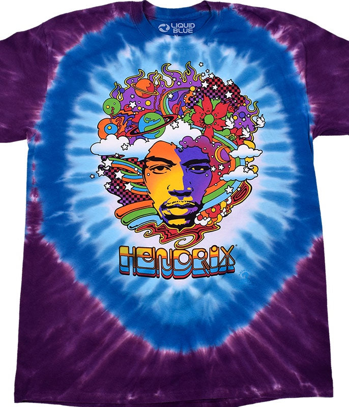 Liquid Blue - Jimi Hendrix Mod Tie-Dye T-Shirt