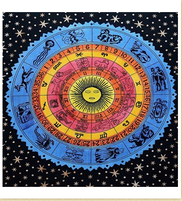 India Arts - Zodiac Design Tapestry 82x90"