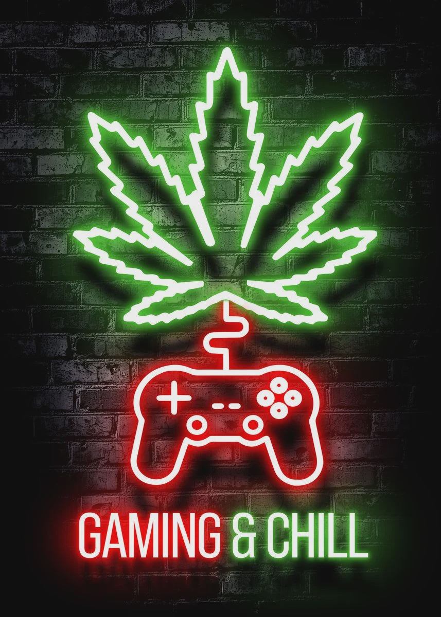 Gaming & Chill Metal Sign