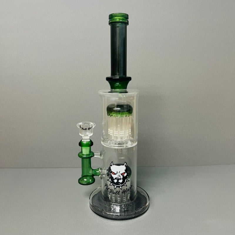14" Pit Bull Glass Water Pipe Carbon Fiber