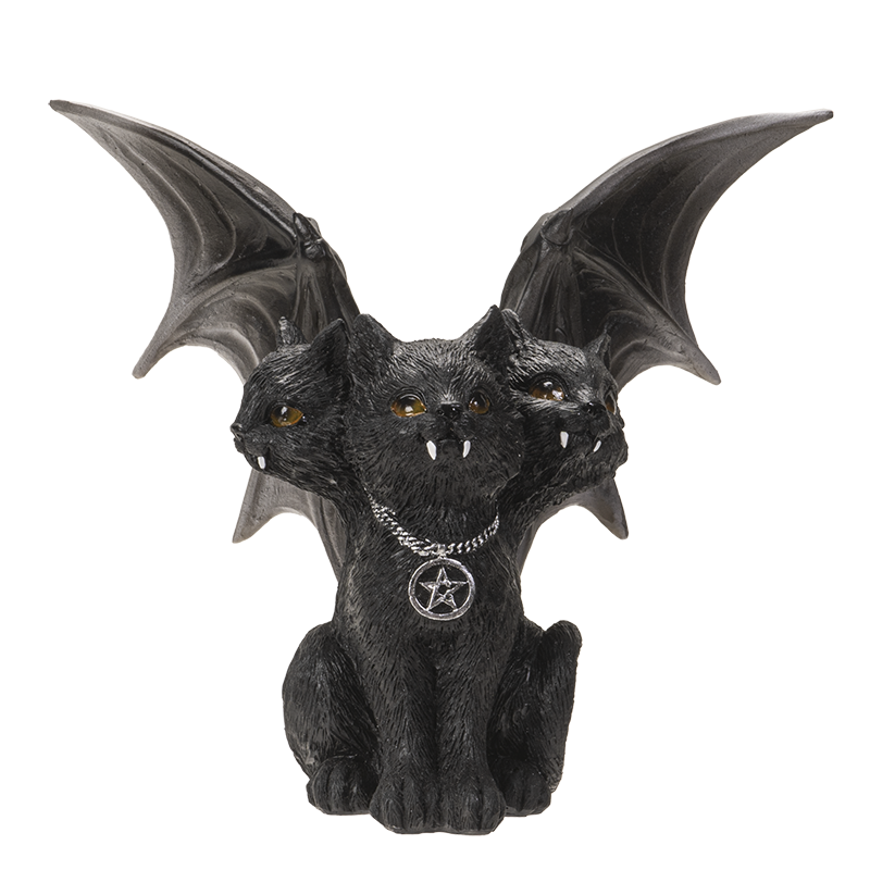 Pacific - Triple-Headed Winged Cat Statue