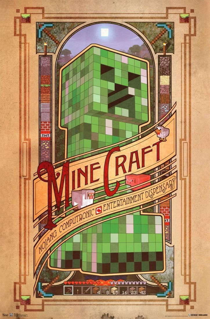 Minecraft Hidden Clues Vintage Style Poster