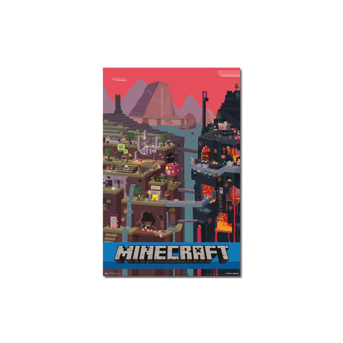 Minecraft Underground World Gaming Poster
