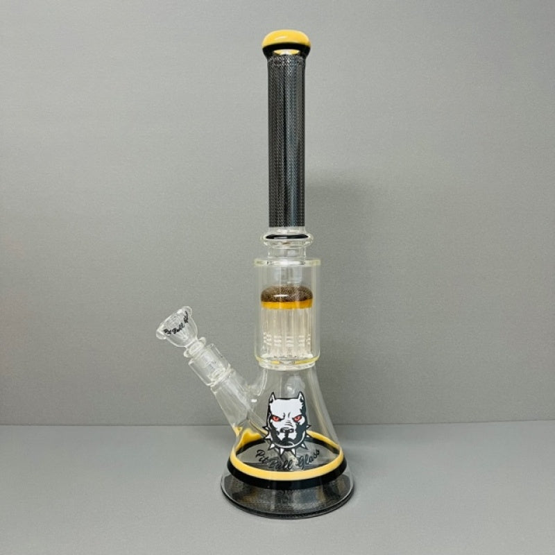 16" Pit Bull Glass Water Pipe Carbon Fiber