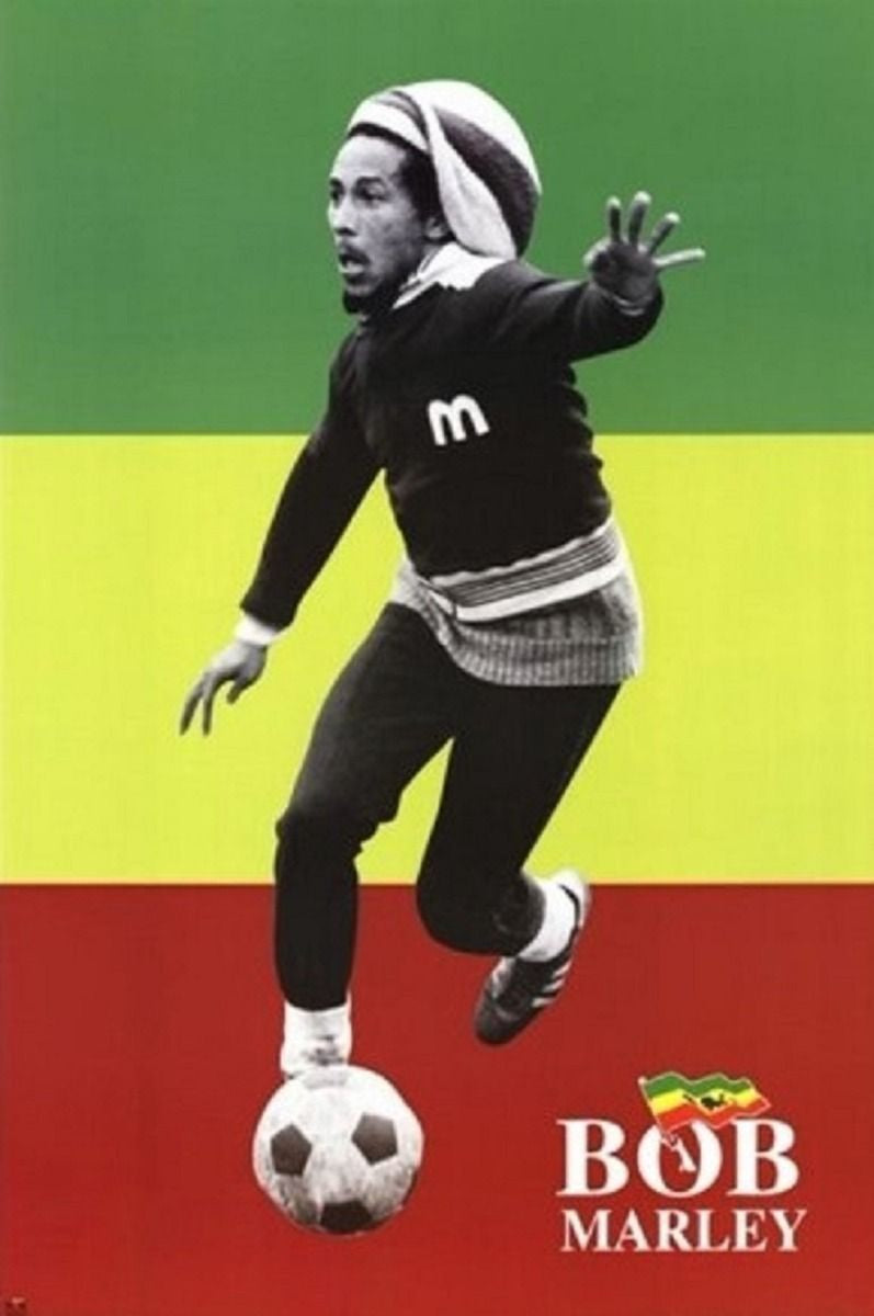 Bob Marley - Playing Soccer Poster