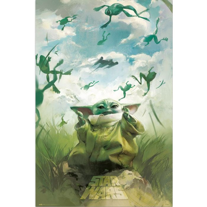 Star Wars Grogu Frogs Poster