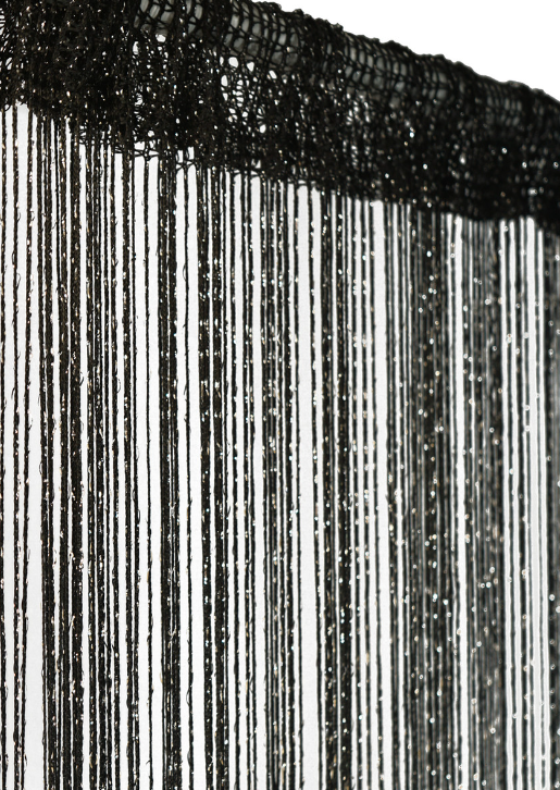 Black w/Metallic Thread Door Curtain