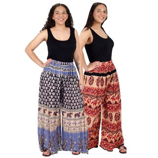 Crinkle Rayon Sheer Pants Assorted Colors