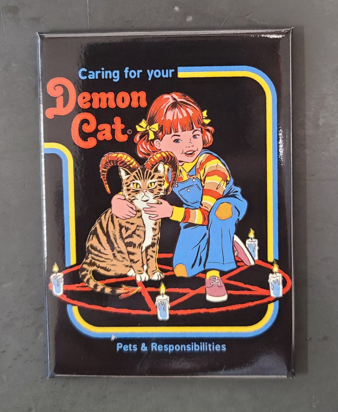 Caring For Your Demon Cat - Funny Magnet