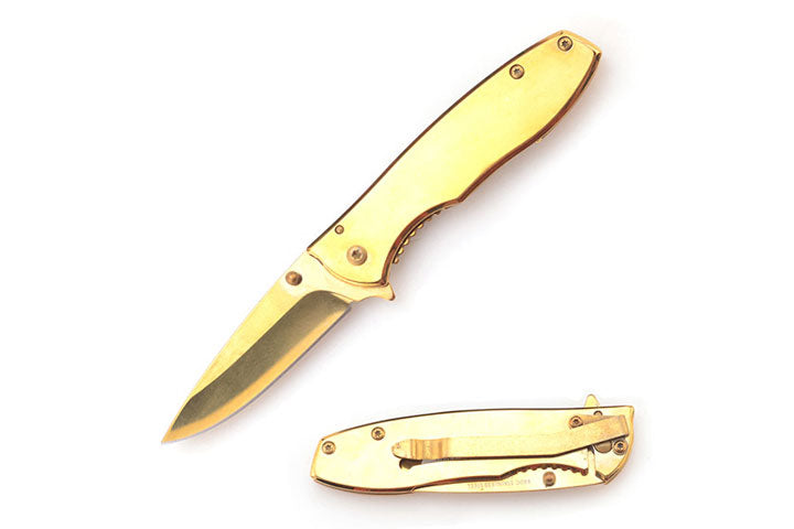 Mirror Finished Aluminum Handle Action Assist Gentleman's Knife