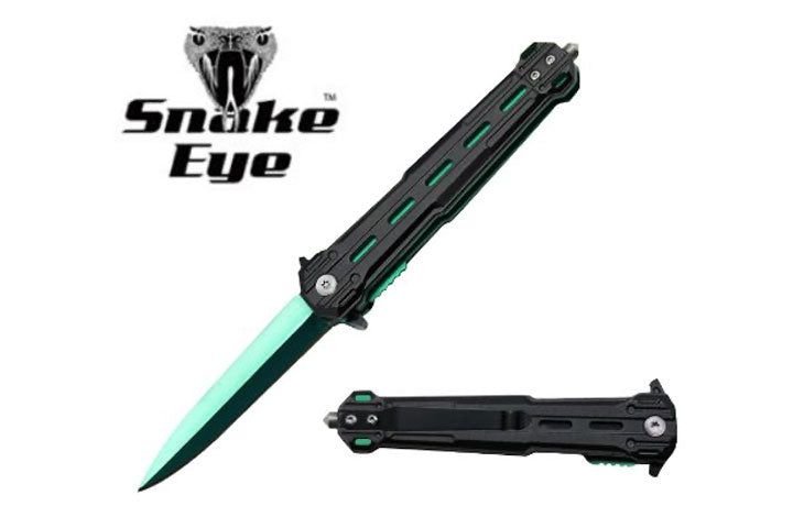 Snake Eye Tactical Spring Assisted 420 Stainless Steel Knife - Green