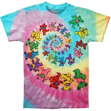 Liquid Blue - Grateful Dead "Spiral Dancing Bears" Tie Dye T-Shirt