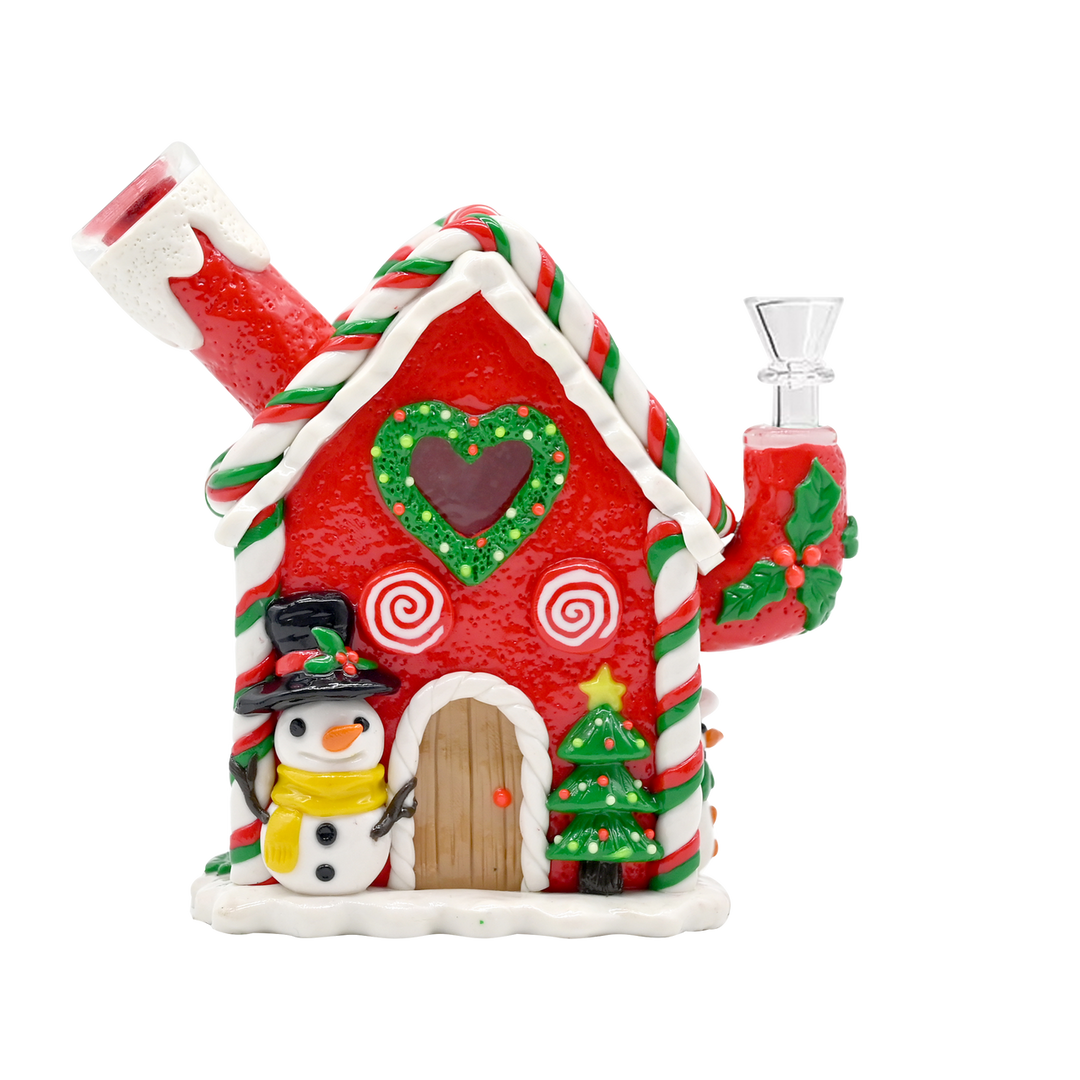 5" Gingerbread House Water Pipe w/Glow in the Dark Accents