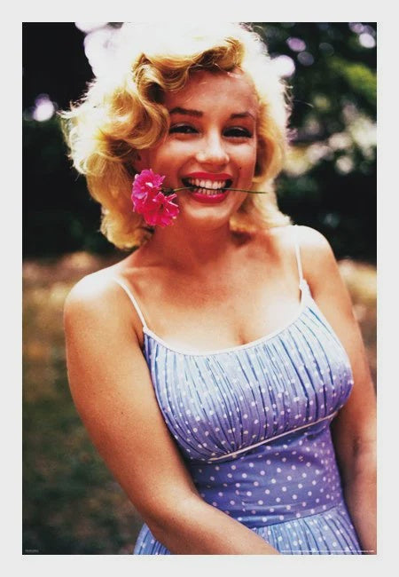 Marilyn Monroe Poster- Flower Overlay