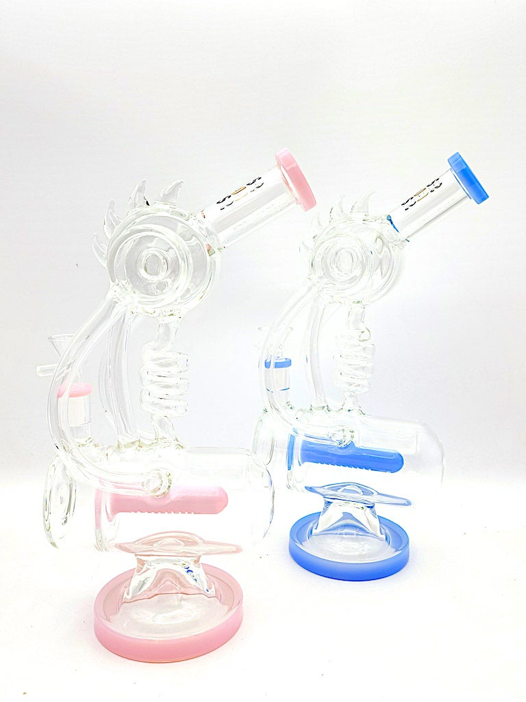 12" Recycler Swirl Middle w/Spikes Water Pipe