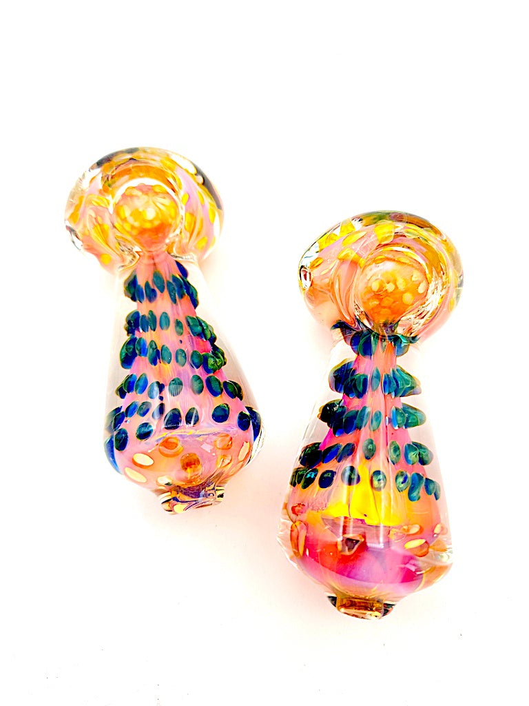 Gold Honeycomb Glass Hand Pipe