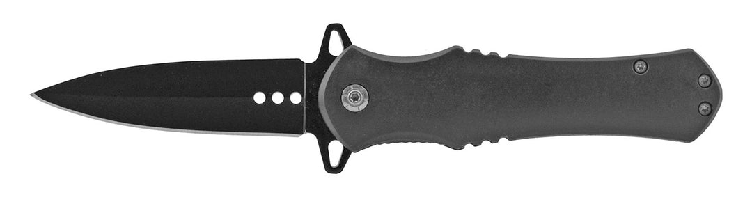4.63" Spear Point Cross Style Folding Knife - Black